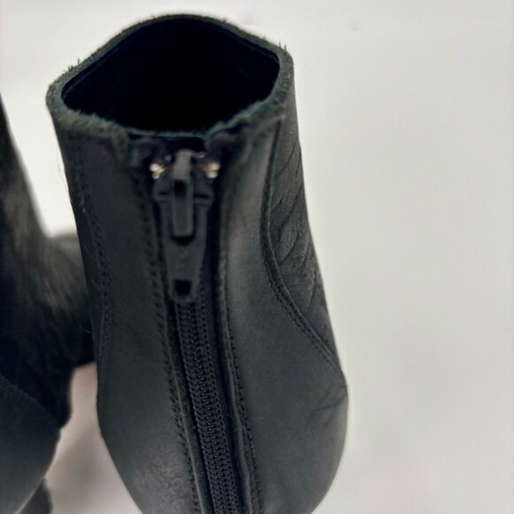 Elena Iachi Black Leather Woven Ankle Boots Size 39 US 9 - Picture 6 of 13